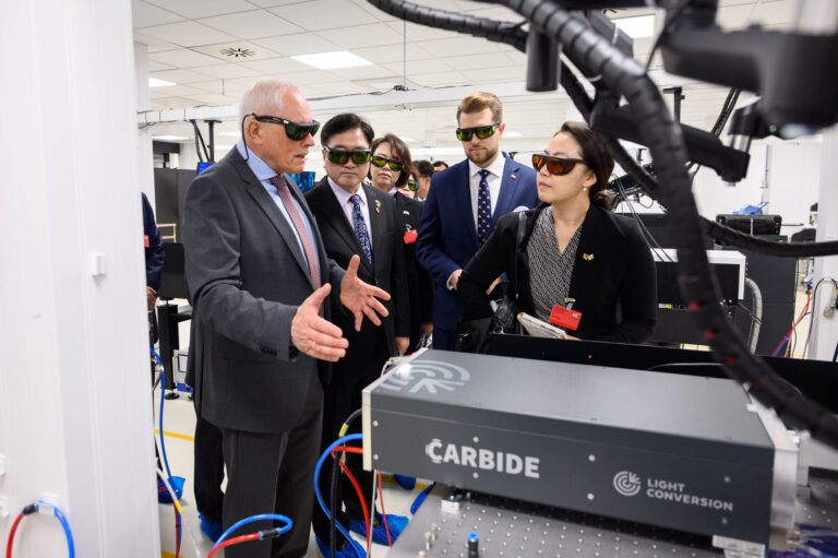 Korea delegation and CARBIDE femtosecond laser