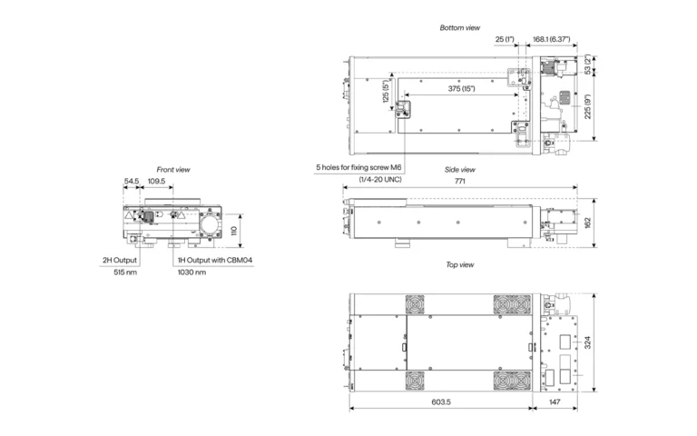 Drawing of CARBIDE-CB5 with 2H harmonic module